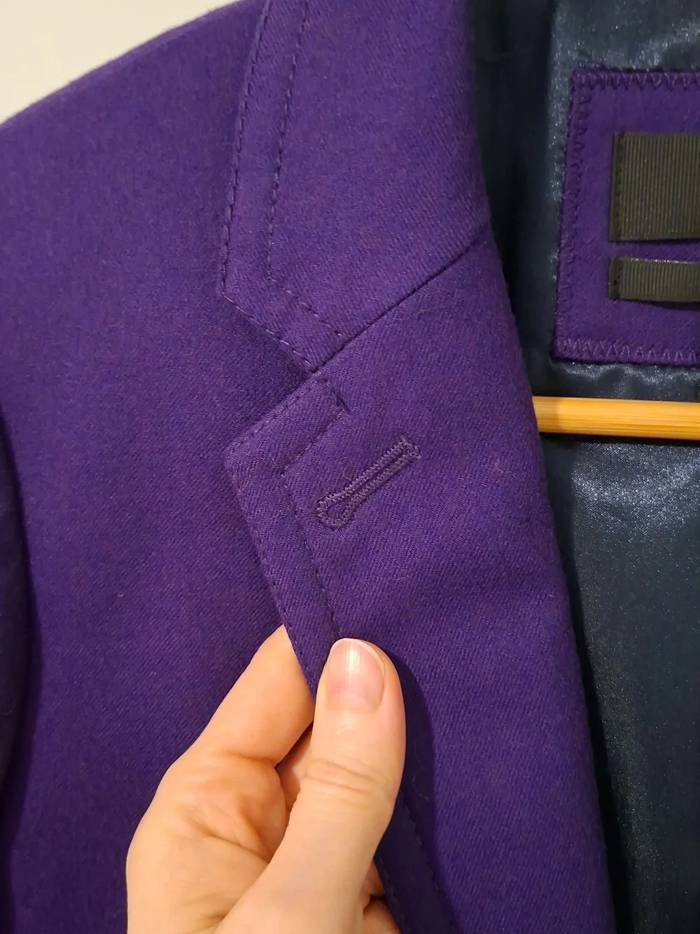 J. Crew 100% Wool Deep/Rich Purple "Schoolboy" Tailored Blazer (Size US 6) - Picture 7 of 10